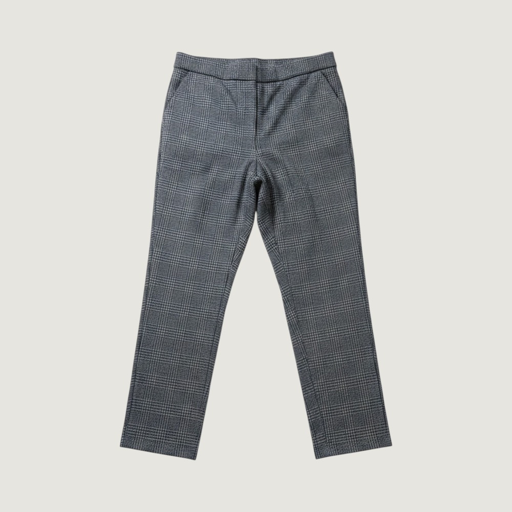 Banana Republic Sloan Slim Ankle Pants Womens 14 Grey Black Glen Plaid Trousers